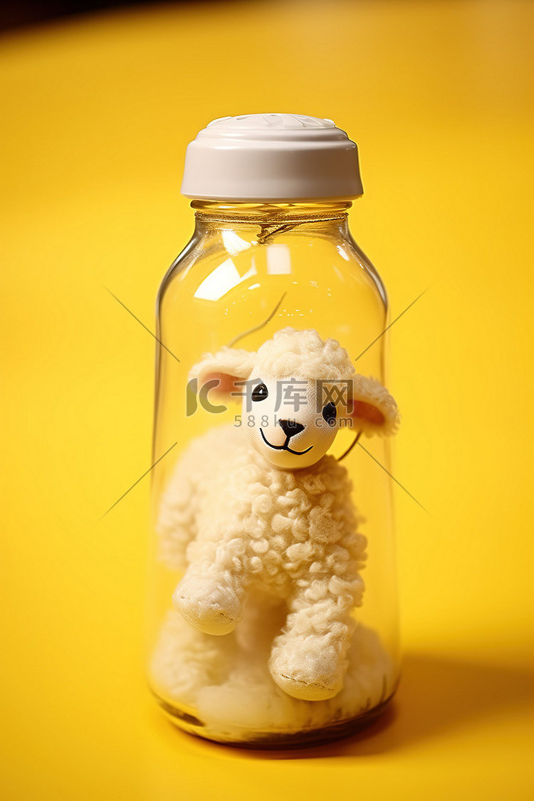 瓶子里的小羊宝宝