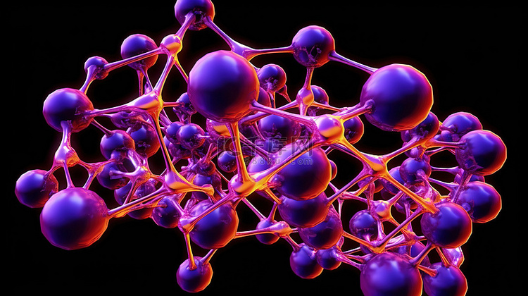 分子结构和晶格的 3d 渲染