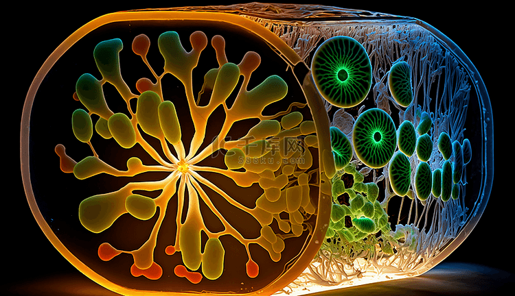 光效微生物植物细胞背景