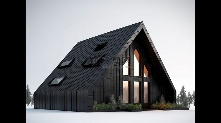 夏季黑木屋令人惊叹的 3D 建