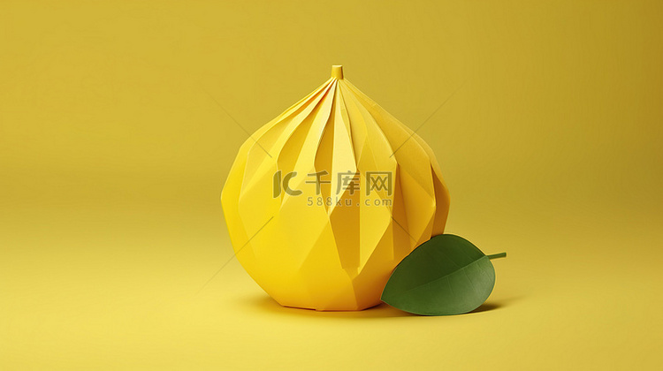 企业风格3D柠檬纸设计