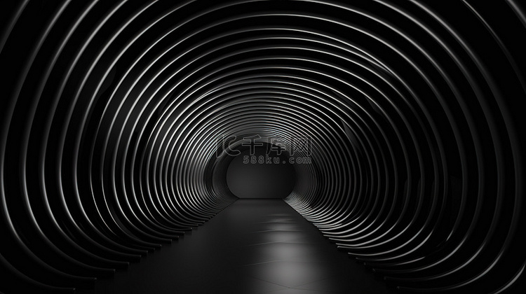 宽屏 3D 渲染中的抽象隧道简
