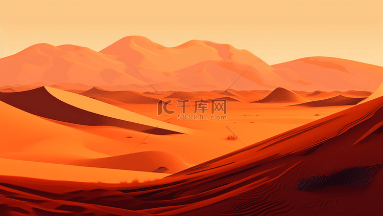 红色夕阳沙漠背景