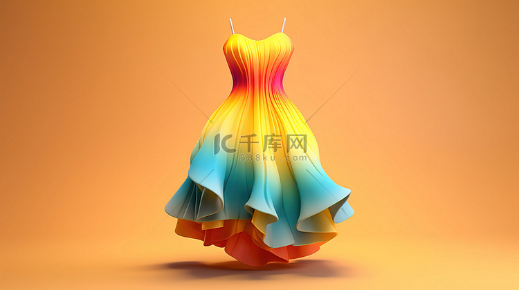 一件小裙子的 3d 渲染