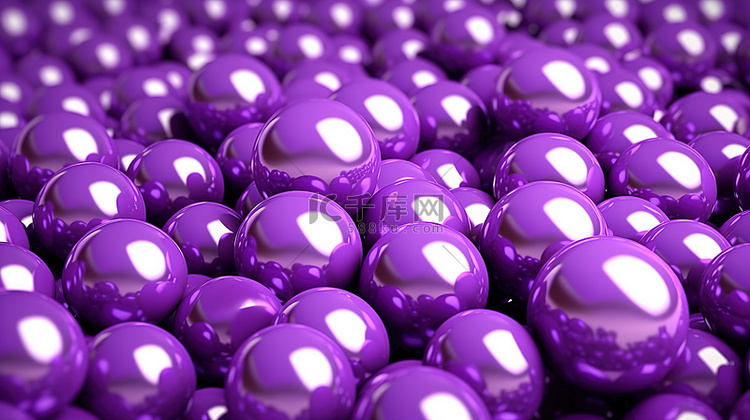 3d 光泽紫色球体的抽象背景