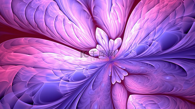 粉色和紫色色调的纹理分形设计的