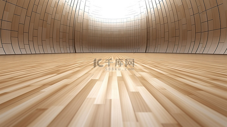 白色背景上有线条的木制篮球场地