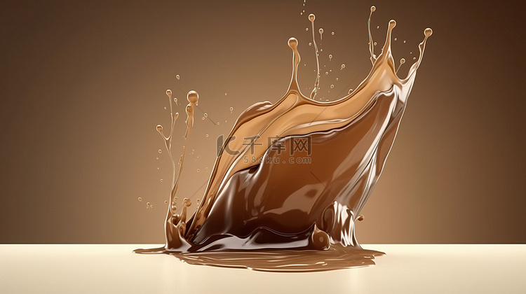 高品质渲染的精致精致的棕色液体