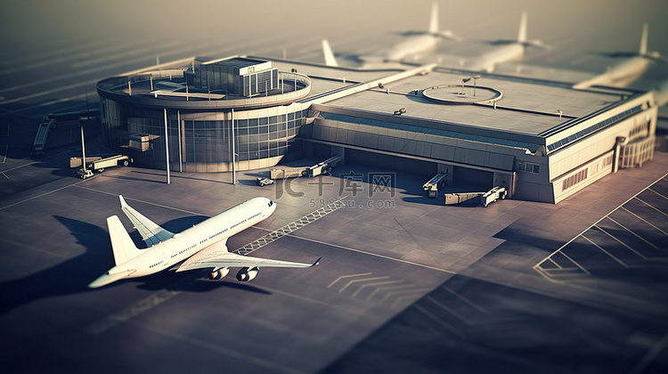 飞机机场主题 3d 图标