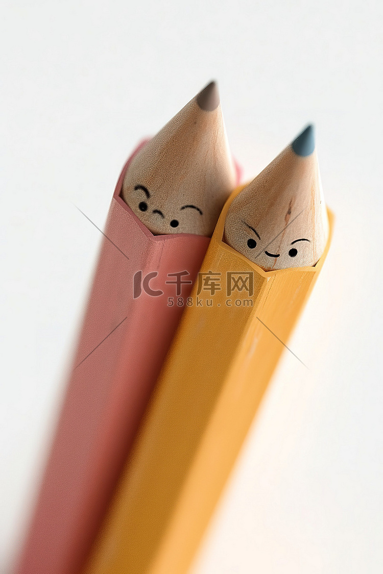 两支铅笔坐在一边