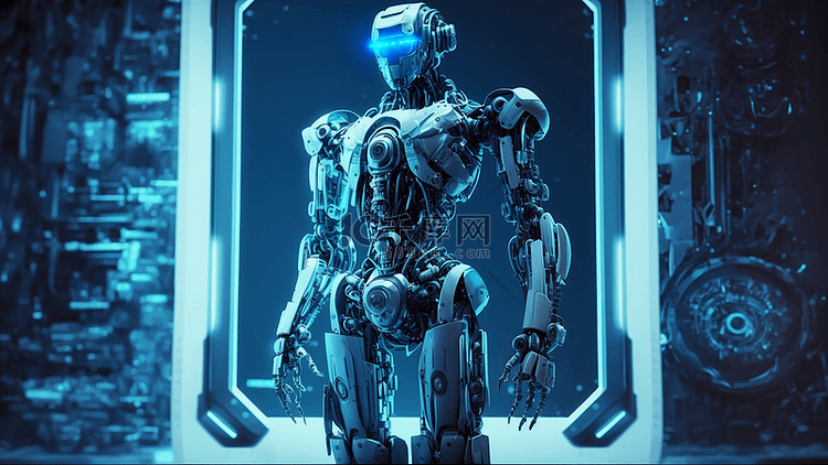 机器人未来感蓝光高科技仿真机器