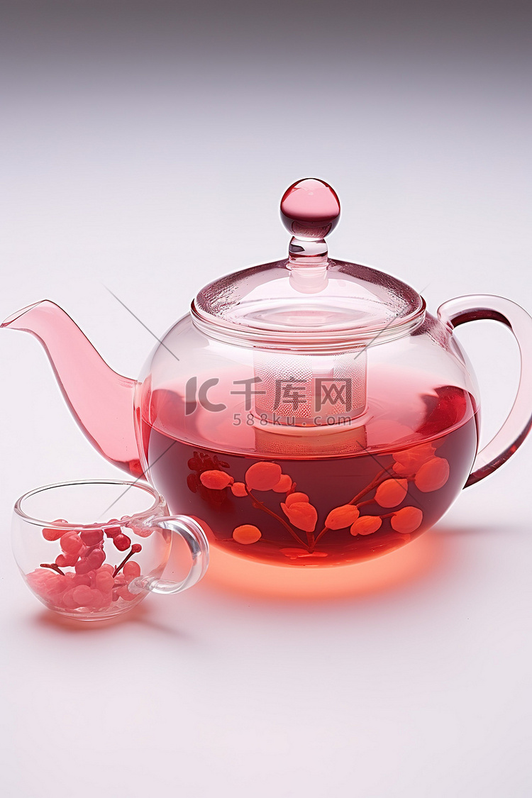 玻璃茶壶用红智利和糖