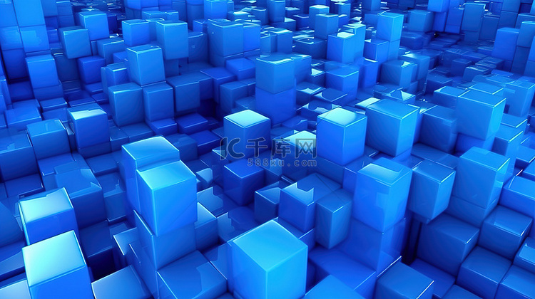 群青蓝色渐变中的抽象背景 3d