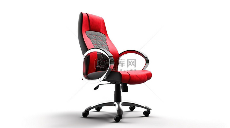 白色背景上的独立办公椅的 3D
