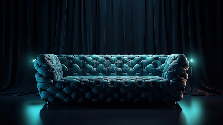 抽象背景中的沙发 3d 渲染