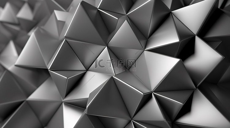 纹理灰色三角形的抽象 3d 渲染