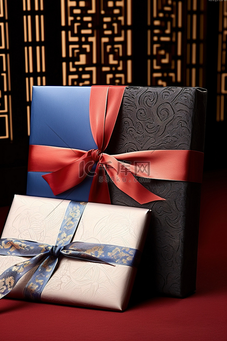 韩国结婚礼物套装，带信封和红色