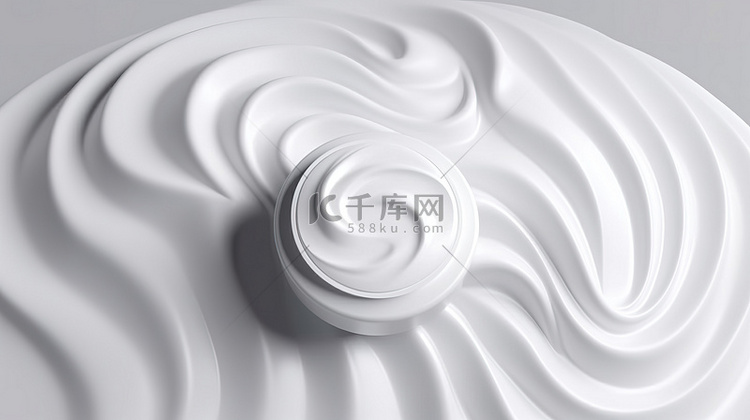 白色背景上的化妆品霜的 3d 渲染