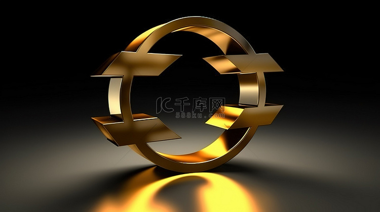 3d 渲染的欧元货币符号