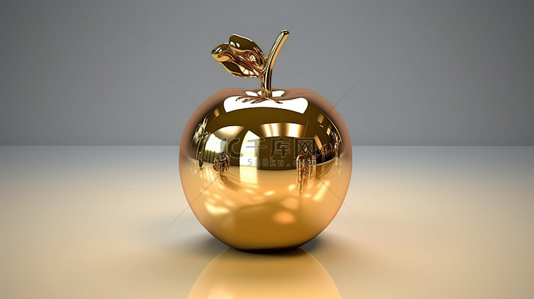 3d 渲染的金苹果