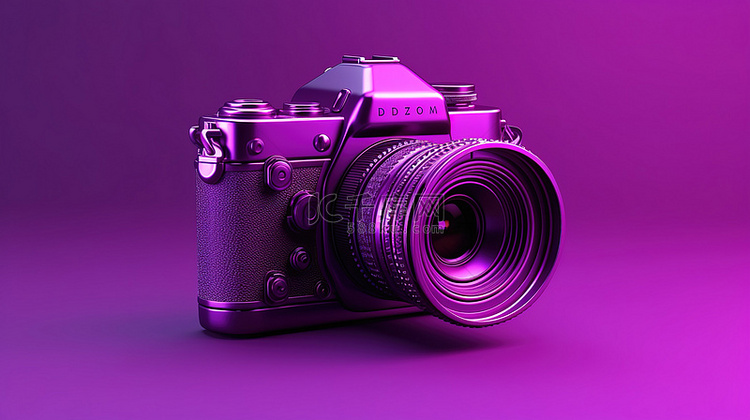 3d 相机图标象征着紫色洋红色