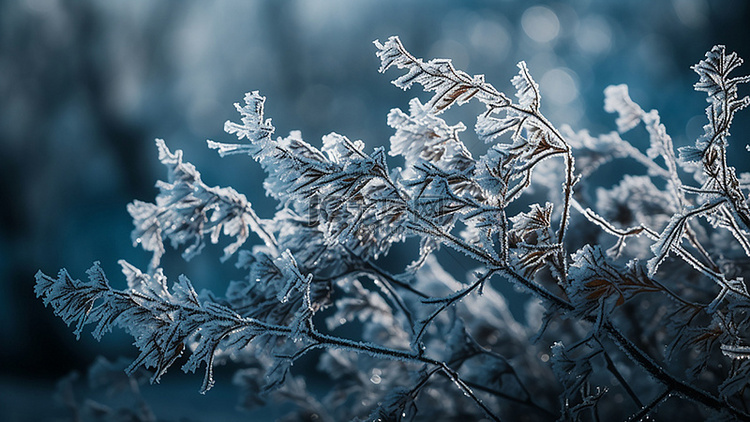 冬天雪花结冰