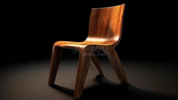 现代别致的木椅 3D 模型