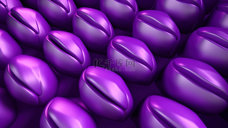 紫色 3D 插图天鹅绒织物抽象