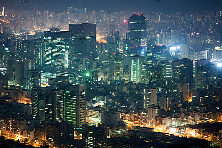 城南首尔城市夜景