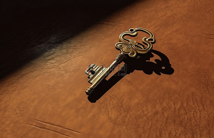 桌子上有锁的影子的钥匙