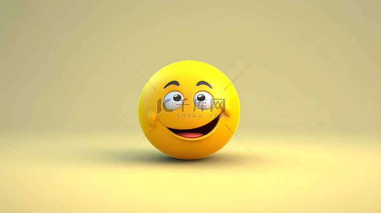 3d 渲染的 emoji 表情符号人物脸