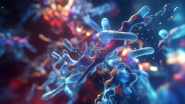 染色体和医学科学背景 3d 渲染