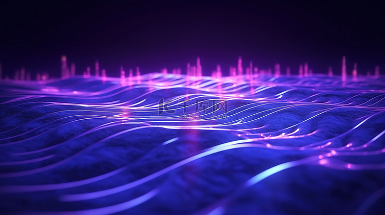 电紫色电路线和电路板，带有霓虹