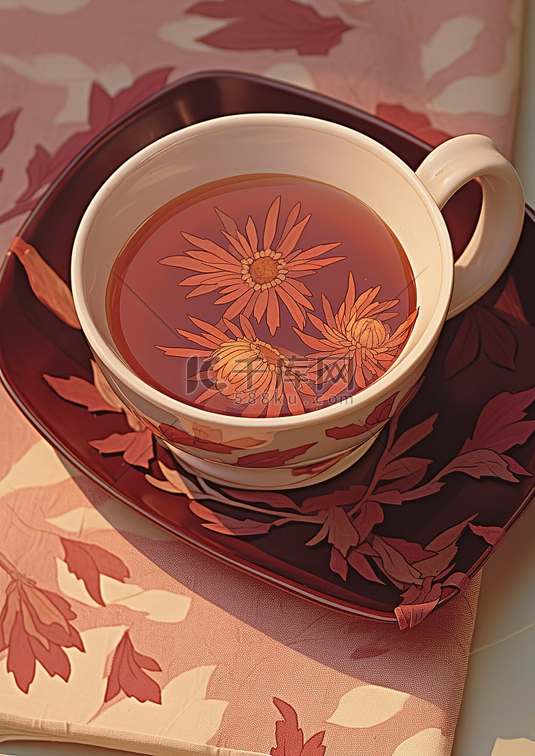 一碗藏茶配一朵藏菊