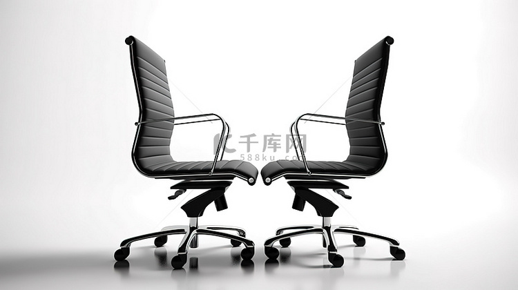 3d 渲染的办公椅单独站立在白