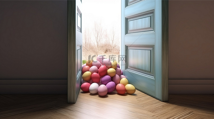 复活节彩蛋丰富通过敞开的门 3
