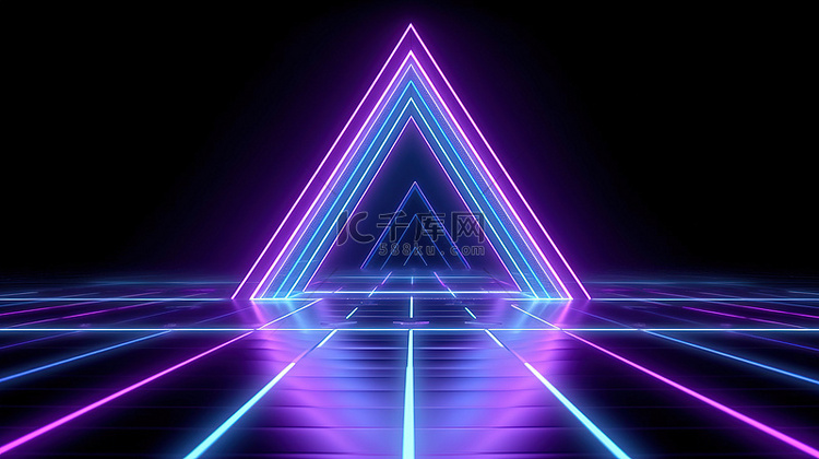 虚拟三角形弧的未来派 3D 渲