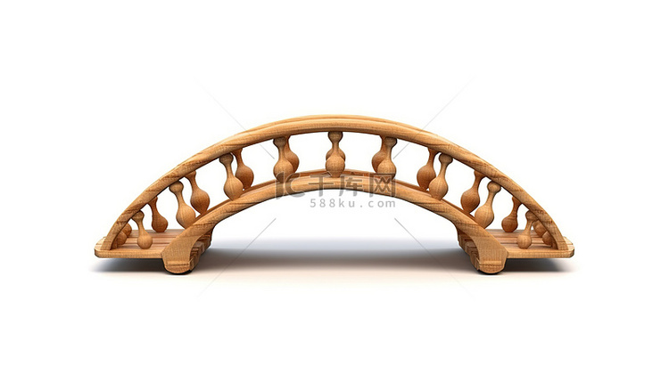 用于装饰目的的孤立木桥，以 3