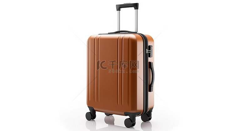 白色背景上棕色行李箱的风格 3