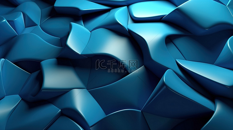 纹理蓝色表面的抽象 3D 渲染
