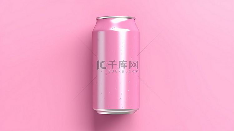 粉红色背景展示了空白软饮料苏打