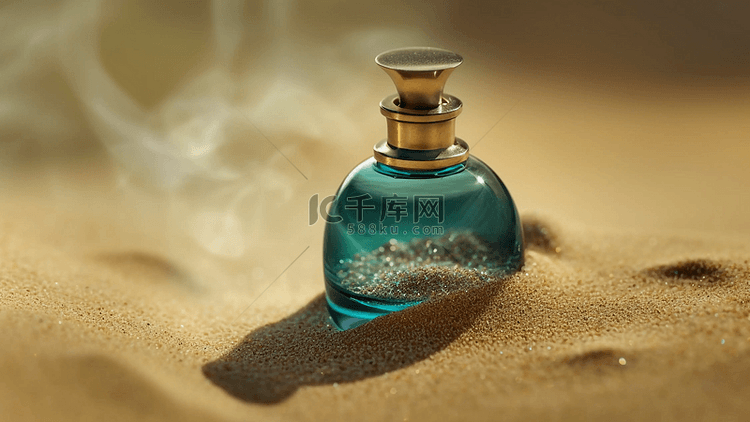 香水蓝色沙地烟雾背景