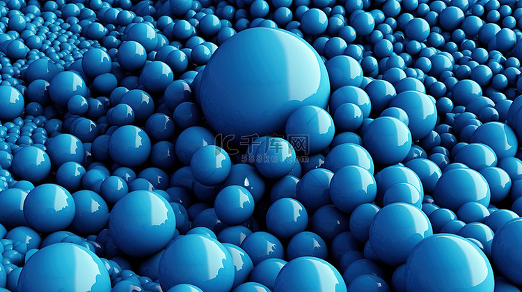 3d 蓝色球体插图背景
