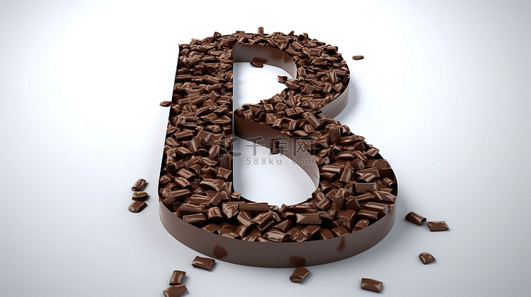 字母表词 5 与巧克力片数字 