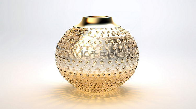 金色球形花瓶，带有水晶细节 3