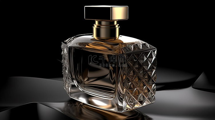 展示精致香水瓶的高品质 3D 插图