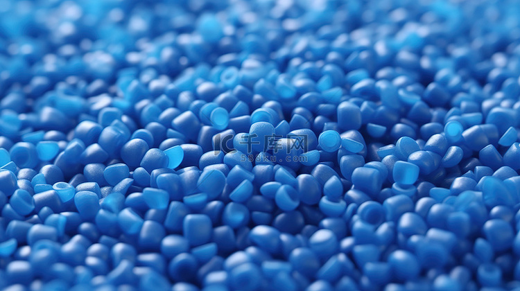 用于成型的特写蓝色聚合物树脂塑
