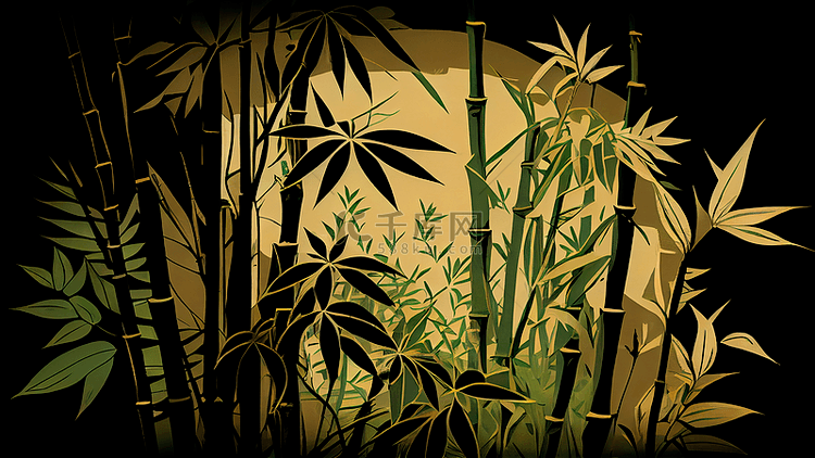 竹子创意插画背景