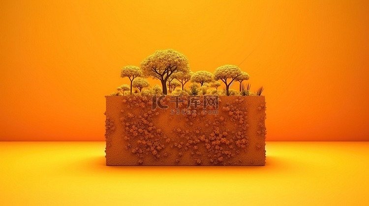 立方草原非洲森林清理的 3D 