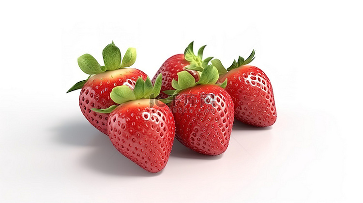 孤立的草莓白色背景上单个多汁浆